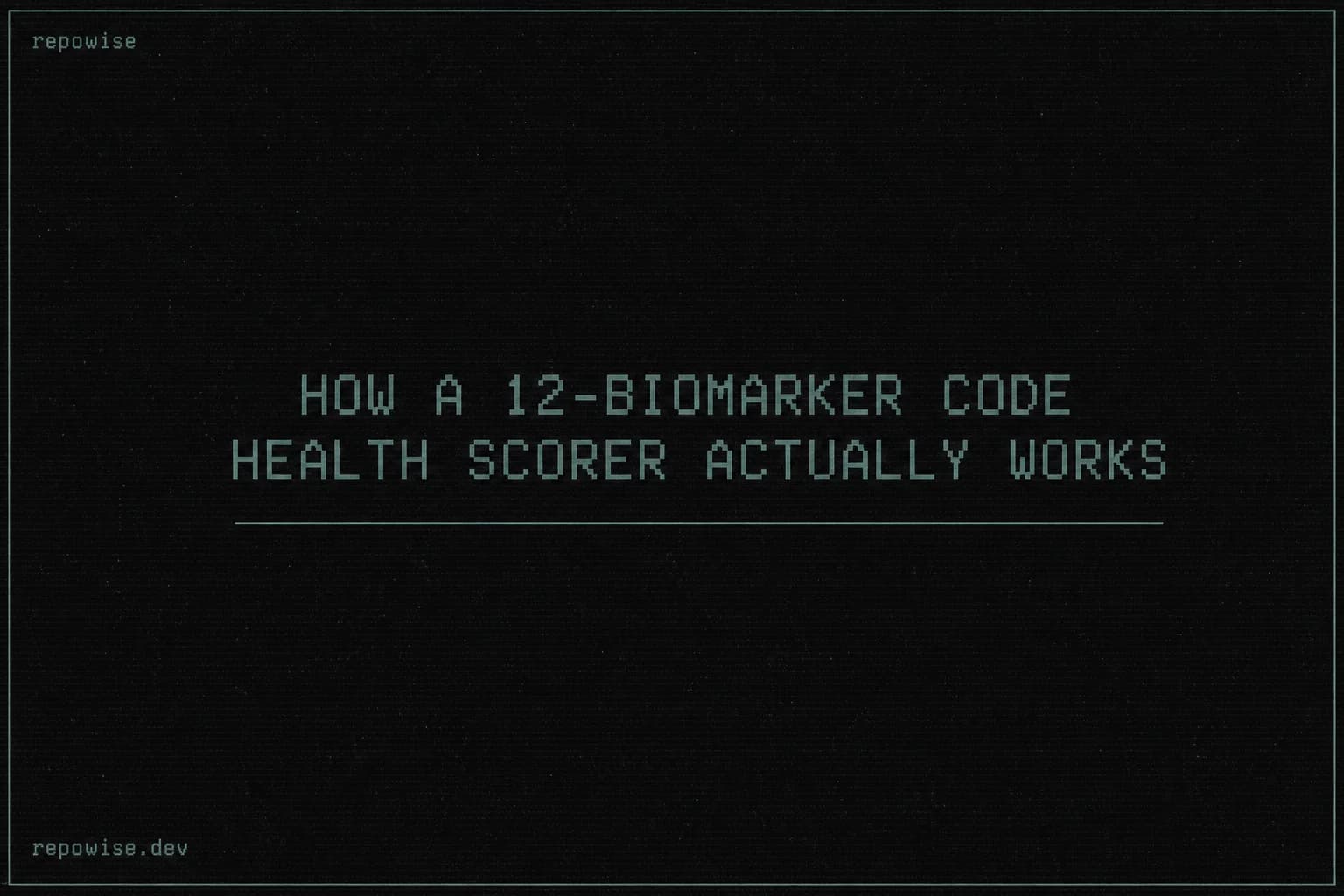 How a 12-Biomarker Code Health Scorer Actually Works